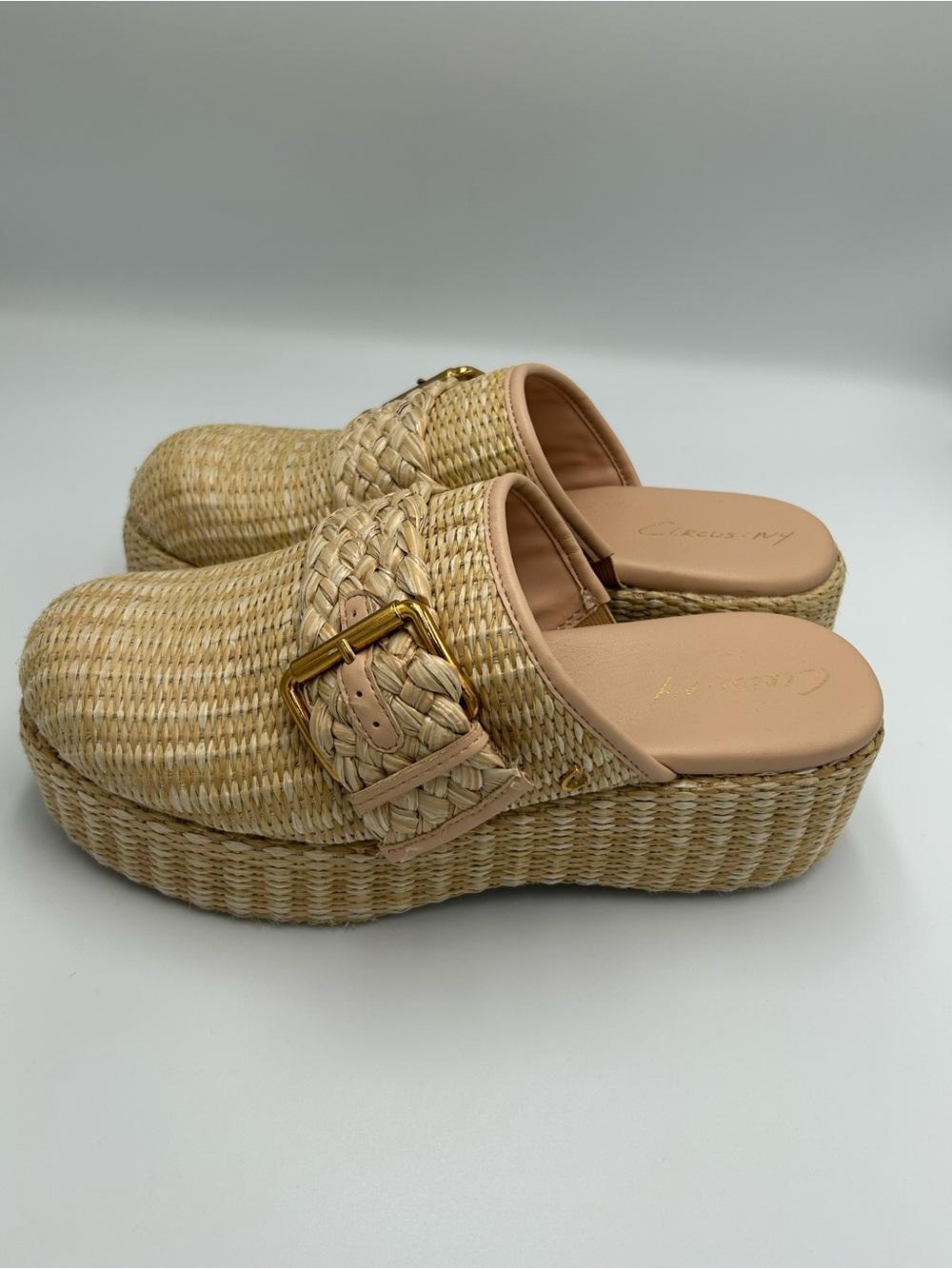 Circus By Sam Edelman Jacey Platform Raffia Clogs Shoes Size 9 Women’s - Picture 8 of 10